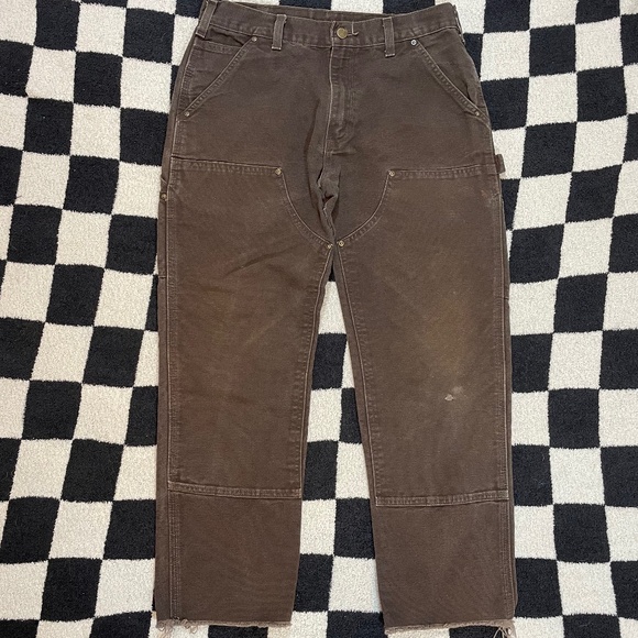 carhartt double knee brown pants dungaree fit size 31